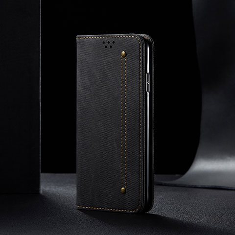 Funda de pano Cartera con Soporte para Samsung Galaxy Quantum2 5G Negro