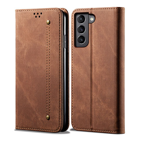 Funda de pano Cartera con Soporte para Samsung Galaxy S21 FE 5G Marron