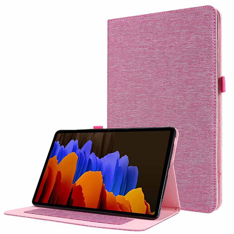 Funda de pano Cartera con Soporte para Samsung Galaxy Tab S7 11 Wi-Fi SM-T870 Rosa