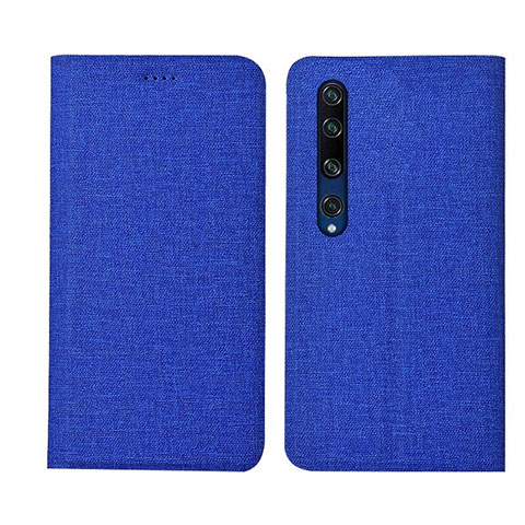 Funda de pano Cartera con Soporte para Xiaomi Mi 10 Azul