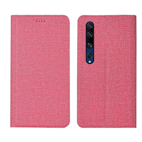 Funda de pano Cartera con Soporte para Xiaomi Mi 10 Rosa