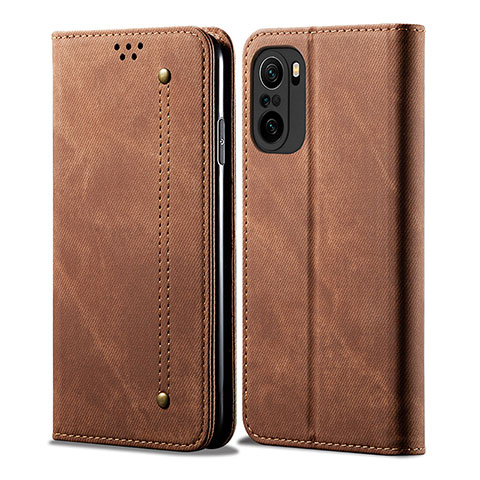 Funda de pano Cartera con Soporte para Xiaomi Mi 11X Pro 5G Marron