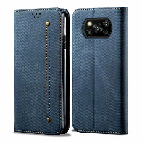 Funda de pano Cartera con Soporte para Xiaomi Poco X3 Pro Azul