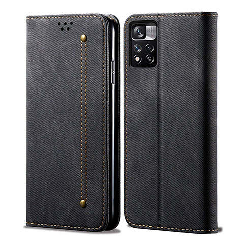 Funda de pano Cartera con Soporte para Xiaomi Poco X4 NFC Negro