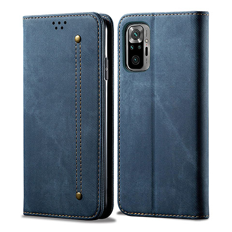 Funda de pano Cartera con Soporte para Xiaomi Redmi Note 10 Pro Max Azul