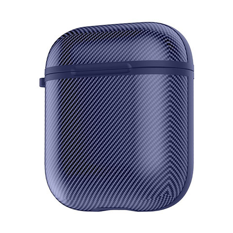 Funda de Silicona con Mosqueton Enchufe para AirPods Carcasa de Carga C09 Azul