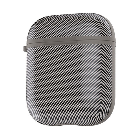 Funda de Silicona con Mosqueton Enchufe para AirPods Carcasa de Carga C09 Gris Oscuro