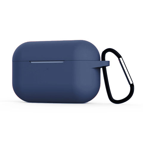 Funda de Silicona con Mosqueton Enchufe para AirPods Pro Carcasa de Carga C02 Azul Real