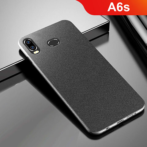 Funda Dura Plastico Rigida Carcasa Fino Arenisca para Samsung Galaxy A6s Negro