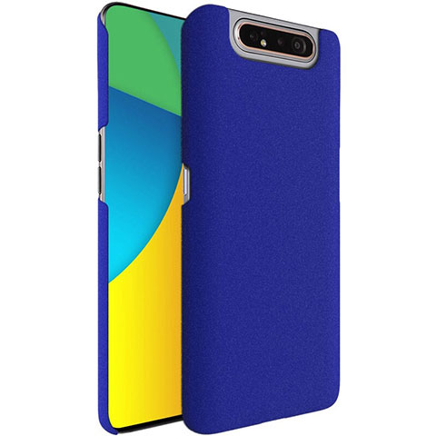 Funda Dura Plastico Rigida Carcasa Fino Arenisca para Samsung Galaxy A80 Azul