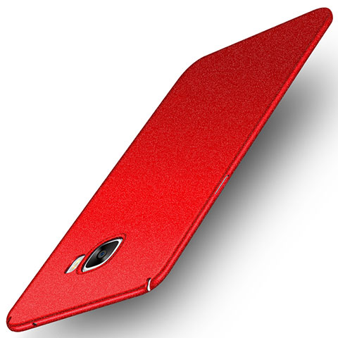 Funda Dura Plastico Rigida Carcasa Fino Arenisca para Samsung Galaxy C5 SM-C5000 Rojo