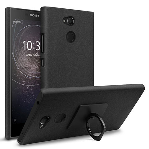 Funda Dura Plastico Rigida Carcasa Fino Arenisca para Sony Xperia L2 Negro