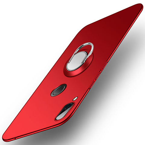 Funda Dura Plastico Rigida Carcasa Mate con Anillo de dedo Soporte A01 para Huawei Nova 3 Rojo