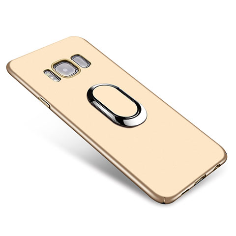 Funda Dura Plastico Rigida Carcasa Mate con Anillo de dedo Soporte A01 para Samsung Galaxy S8 Oro