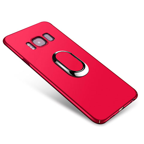 Funda Dura Plastico Rigida Carcasa Mate con Anillo de dedo Soporte A01 para Samsung Galaxy S8 Rojo