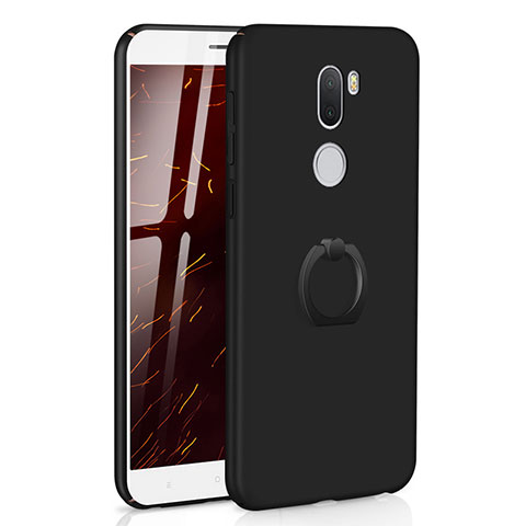 Funda Dura Plastico Rigida Carcasa Mate con Anillo de dedo Soporte A01 para Xiaomi Mi 5S Plus Negro