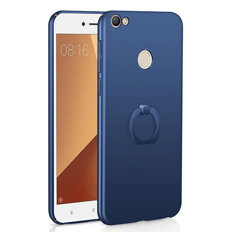 Funda Dura Plastico Rigida Carcasa Mate con Anillo de dedo Soporte A01 para Xiaomi Redmi Note 5A Prime Azul