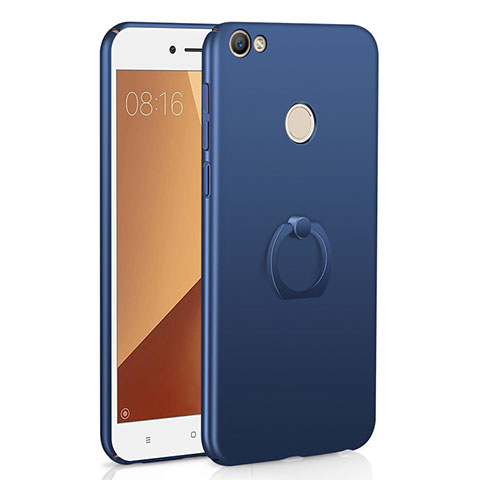 Funda Dura Plastico Rigida Carcasa Mate con Anillo de dedo Soporte A01 para Xiaomi Redmi Note 5A Pro Azul