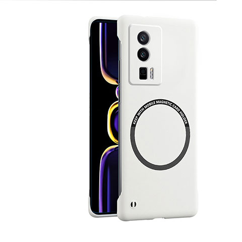 Funda Dura Plastico Rigida Carcasa Mate con Mag-Safe Magnetic para Xiaomi Poco F5 Pro 5G Blanco