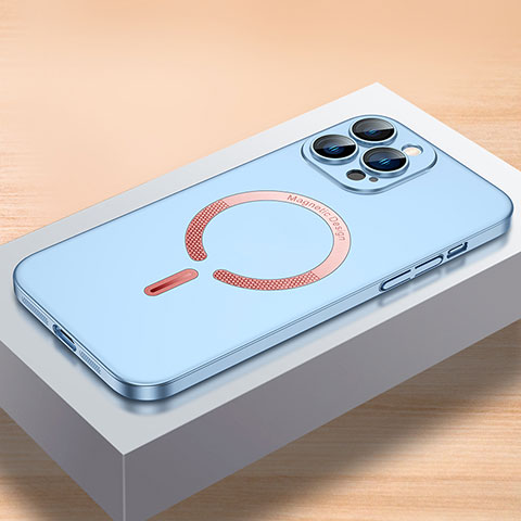Funda Dura Plastico Rigida Carcasa Mate con Mag-Safe Magnetic QC1 para Apple iPhone 12 Pro Azul Cielo