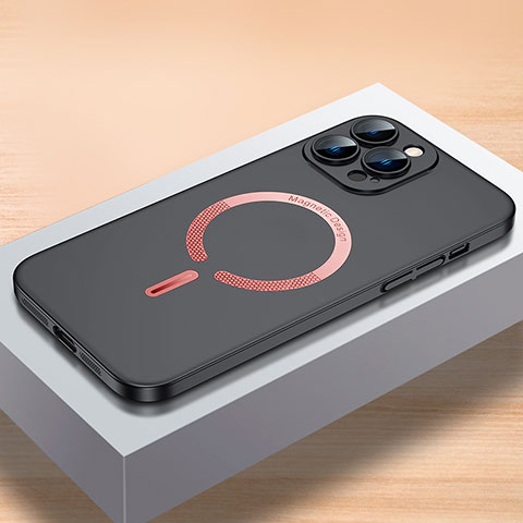 Funda Dura Plastico Rigida Carcasa Mate con Mag-Safe Magnetic QC1 para Apple iPhone 12 Pro Max Negro