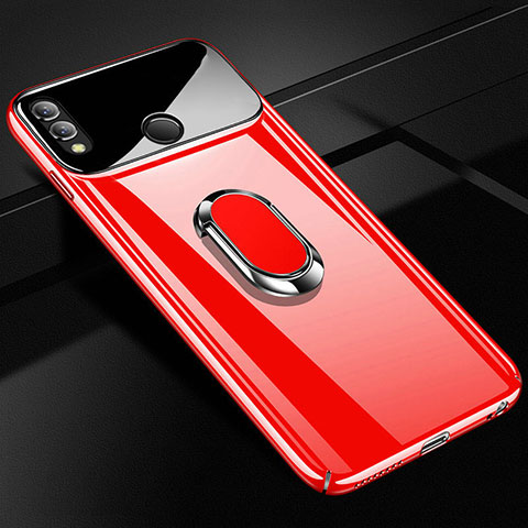 Funda Dura Plastico Rigida Carcasa Mate con Magnetico Anillo de dedo Soporte A01 para Huawei Honor 10 Lite Rojo