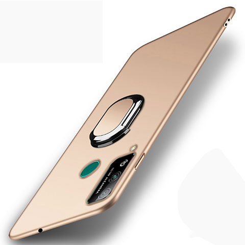 Funda Dura Plastico Rigida Carcasa Mate con Magnetico Anillo de dedo Soporte A01 para Huawei Honor Play4T Oro