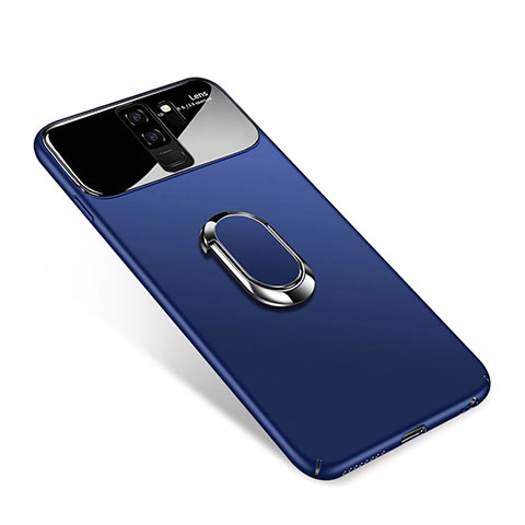 Funda Dura Plastico Rigida Carcasa Mate con Magnetico Anillo de dedo Soporte A01 para Samsung Galaxy S9 Plus Azul