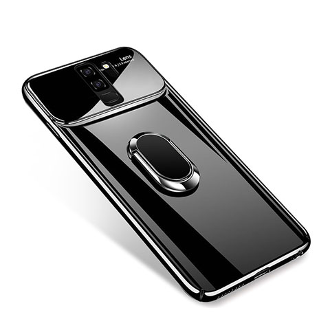 Funda Dura Plastico Rigida Carcasa Mate con Magnetico Anillo de dedo Soporte A01 para Samsung Galaxy S9 Plus Negro