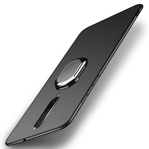 Funda Dura Plastico Rigida Carcasa Mate con Magnetico Anillo de dedo Soporte A01 para Xiaomi Poco X2 Negro