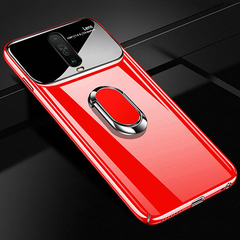 Funda Dura Plastico Rigida Carcasa Mate con Magnetico Anillo de dedo Soporte A02 para Xiaomi Redmi K30 5G Rojo