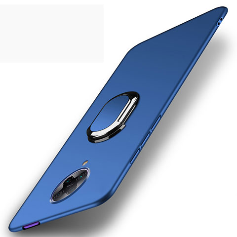 Funda Dura Plastico Rigida Carcasa Mate con Magnetico Anillo de dedo Soporte P01 para Xiaomi Redmi K30 Pro Zoom Azul