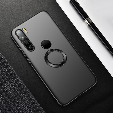 Funda Dura Plastico Rigida Carcasa Mate con Magnetico Anillo de dedo Soporte P02 para Xiaomi Redmi Note 8T Negro