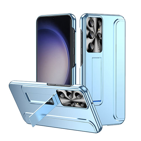 Funda Dura Plastico Rigida Carcasa Mate con Soporte ZL2 para Samsung Galaxy S23 Ultra 5G Azul