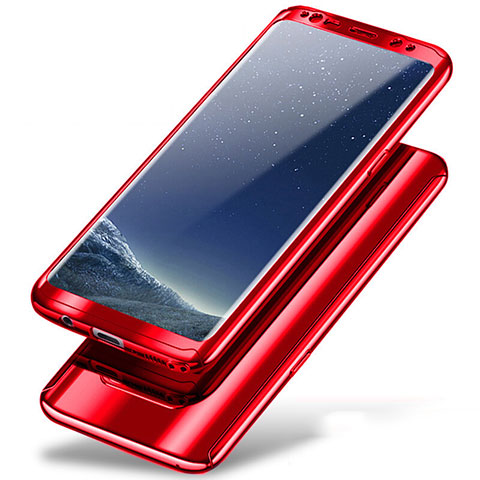 Funda Dura Plastico Rigida Carcasa Mate Frontal y Trasera 360 Grados A01 para Samsung Galaxy Note 8 Duos N950F Rojo