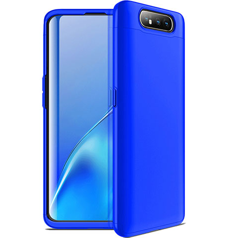 Funda Dura Plastico Rigida Carcasa Mate Frontal y Trasera 360 Grados C01 para Samsung Galaxy A80 Azul