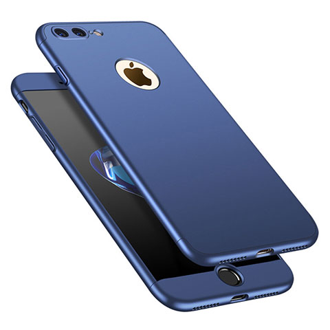 Funda Dura Plastico Rigida Carcasa Mate Frontal y Trasera 360 Grados M01 para Apple iPhone 8 Plus Azul