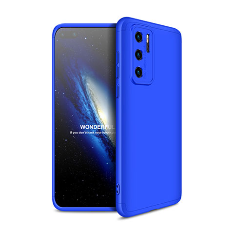 Funda Dura Plastico Rigida Carcasa Mate Frontal y Trasera 360 Grados M01 para Huawei P40 Azul