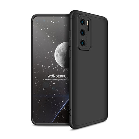 Funda Dura Plastico Rigida Carcasa Mate Frontal y Trasera 360 Grados M01 para Huawei P40 Negro