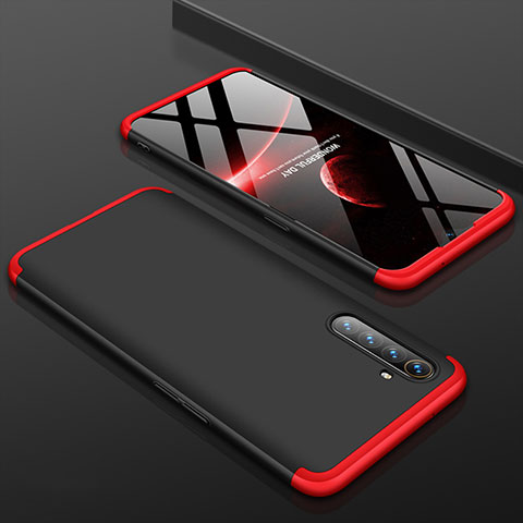 Funda Dura Plastico Rigida Carcasa Mate Frontal y Trasera 360 Grados M01 para Realme X2 Rojo y Negro