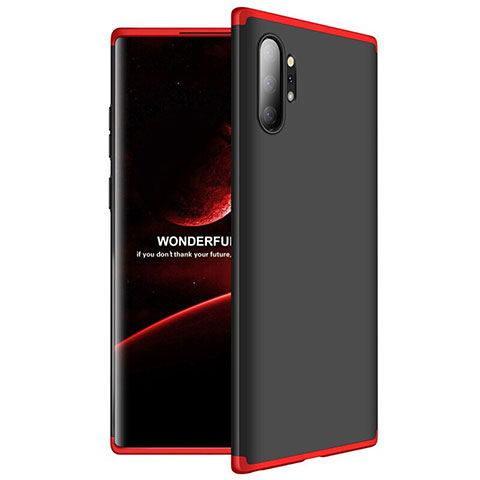 Funda Dura Plastico Rigida Carcasa Mate Frontal y Trasera 360 Grados M01 para Samsung Galaxy Note 10 Plus 5G Rojo y Negro