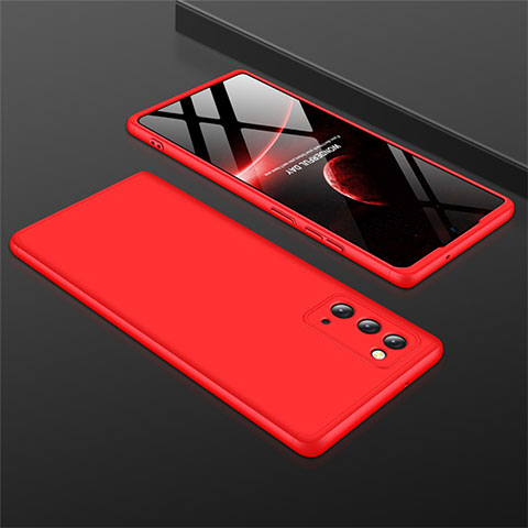 Funda Dura Plastico Rigida Carcasa Mate Frontal y Trasera 360 Grados M01 para Samsung Galaxy Note 20 5G Rojo