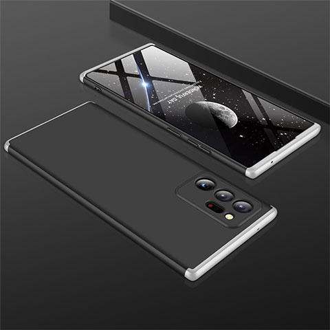 Funda Dura Plastico Rigida Carcasa Mate Frontal y Trasera 360 Grados M01 para Samsung Galaxy Note 20 Ultra 5G Plata y Negro