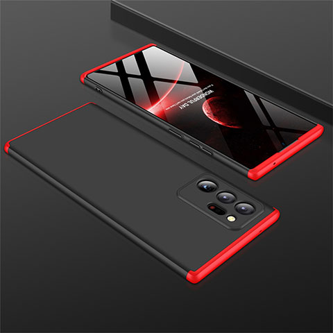 Funda Dura Plastico Rigida Carcasa Mate Frontal y Trasera 360 Grados M01 para Samsung Galaxy Note 20 Ultra 5G Rojo y Negro