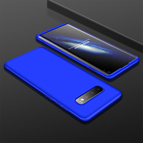 Funda Dura Plastico Rigida Carcasa Mate Frontal y Trasera 360 Grados M01 para Samsung Galaxy S10 5G Azul