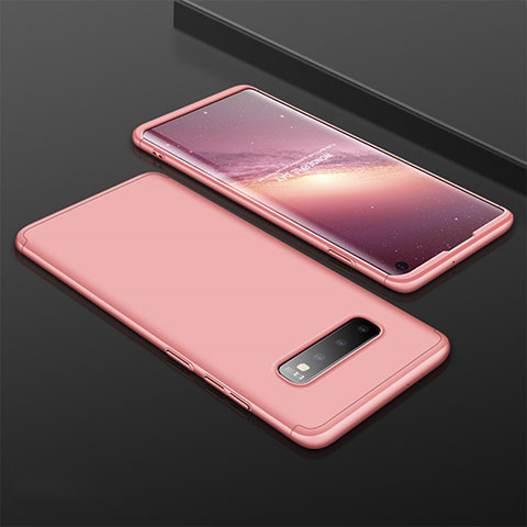 Funda Dura Plastico Rigida Carcasa Mate Frontal y Trasera 360 Grados M01 para Samsung Galaxy S10 5G Oro Rosa