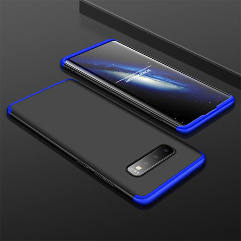Funda Dura Plastico Rigida Carcasa Mate Frontal y Trasera 360 Grados M01 para Samsung Galaxy S10 Plus Azul y Negro
