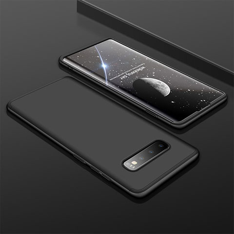 Funda Dura Plastico Rigida Carcasa Mate Frontal y Trasera 360 Grados M01 para Samsung Galaxy S10 Plus Negro