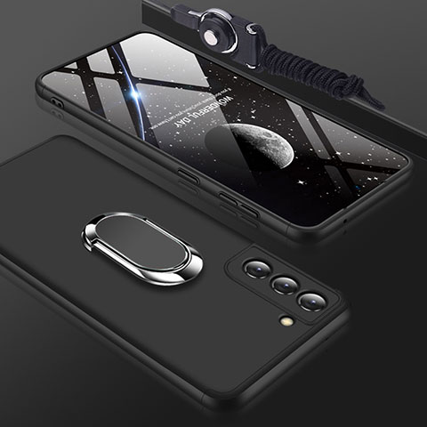 Funda Dura Plastico Rigida Carcasa Mate Frontal y Trasera 360 Grados M01 para Samsung Galaxy S22 5G Negro