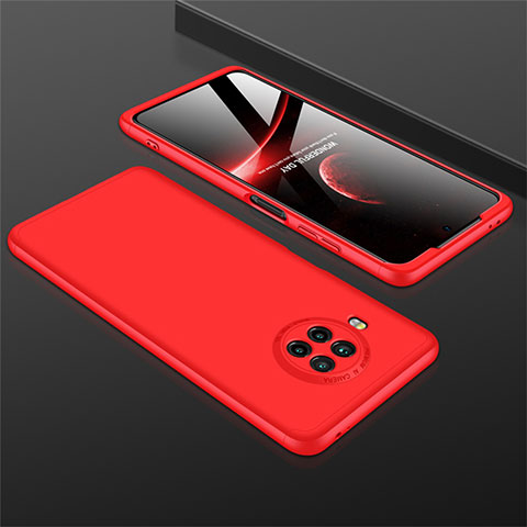 Funda Dura Plastico Rigida Carcasa Mate Frontal y Trasera 360 Grados M01 para Xiaomi Mi 10T Lite 5G Rojo